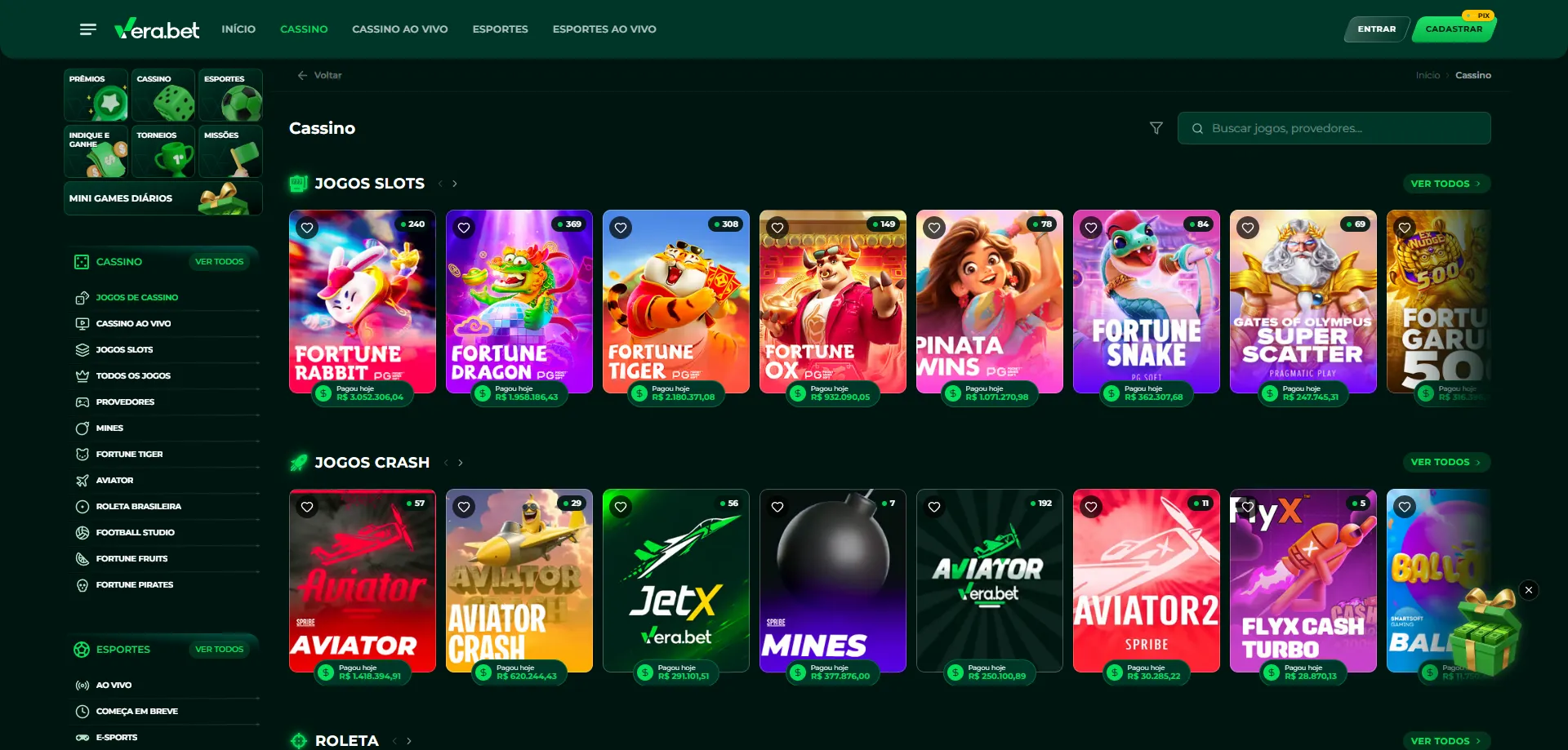 Jogos de slots e cassino online na Verabet Brasil
